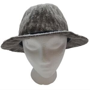 Free People Womens OS Gray Twill Fedora Boho